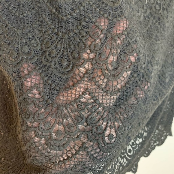 J. CREW Sheer Gray Scalloped Lace Blouse - Picture 3 of 7